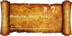 Manheim Terézia névjegykártya